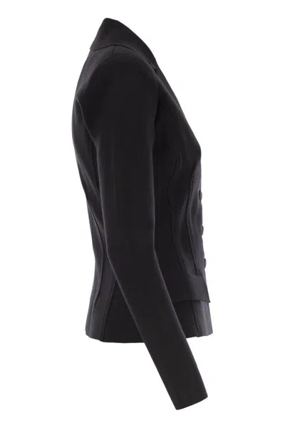 Elisabetta Franchi Wool Fabric Jacket In Black