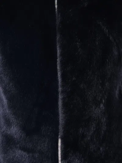 Herno Women Eco Fur Down Jacket In Blue