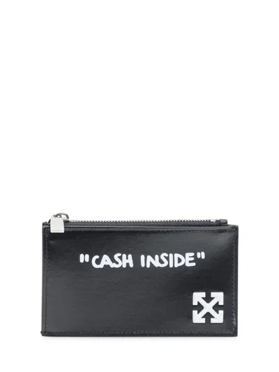 Off-white Zipped Card Holder In Black