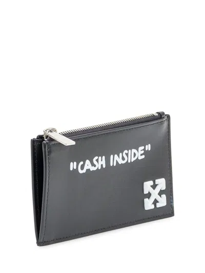 Off-white Zipped Card Holder In Black