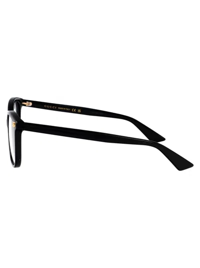 Gucci Black-black-transparent Acetate Glasses In Black