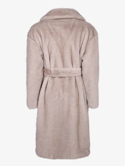 Herno Soft Alternative Fur Coat In White