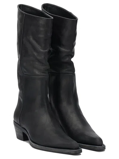 Khaite Clive 35 Leather Mid-calf Boots In Black