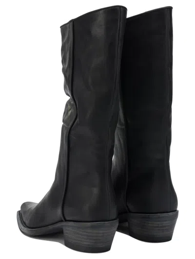 Khaite Clive 35 Leather Mid-calf Boots In Black