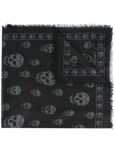 Shop Alexander Mcqueen Skull Scarf - Black