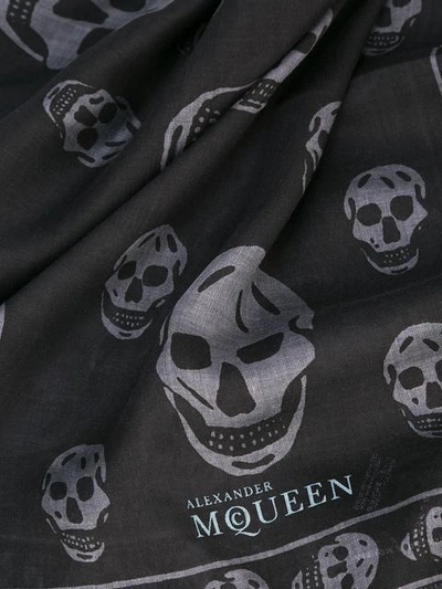 Shop Alexander Mcqueen Skull Scarf - Black