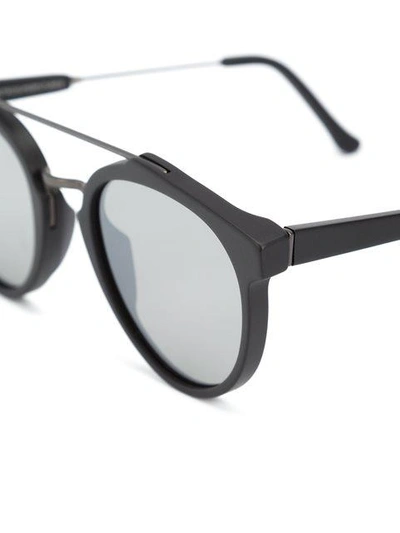 Shop Retrosuperfuture 'giaguaro Black Matte Zero' Sunglasses In Grey
