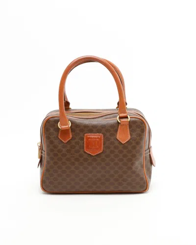 Celine Céline Macadam Handbag In Brown