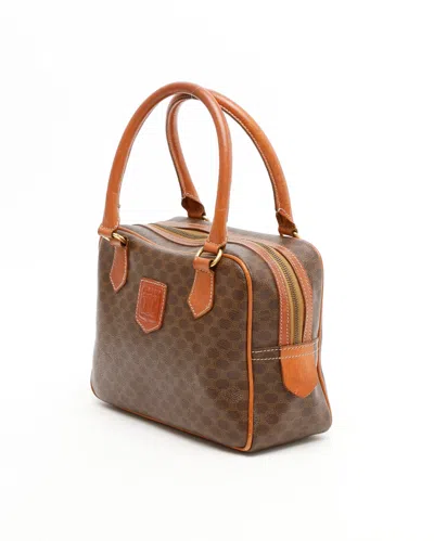 Celine Céline Macadam Handbag In Brown