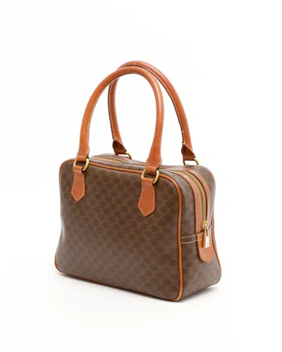 Celine Céline Macadam Handbag In Brown