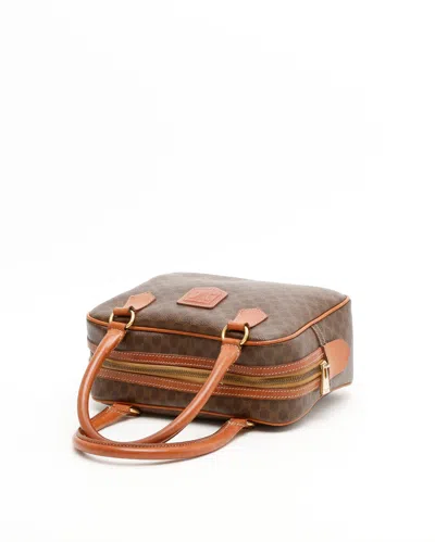 Celine Céline Macadam Handbag In Brown