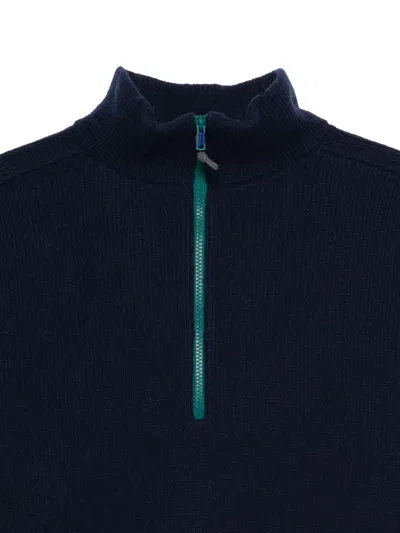 Gr10k Zip-neck Sweater In Blue