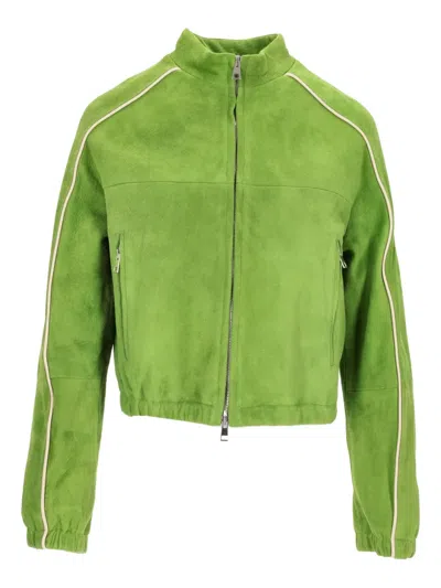 La Rose Wildlederjacke Mit Reissverschluss In Green