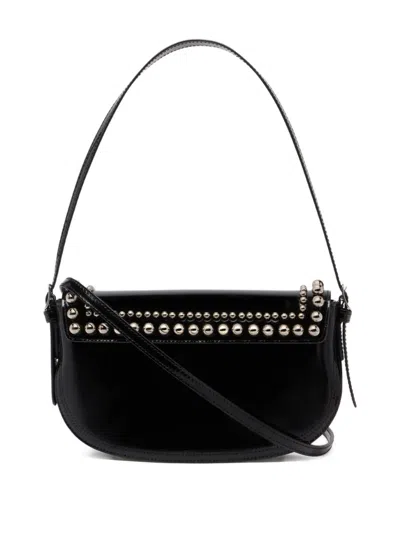 Bally Small Beckett Studded Leather Shoulder Bag In Black