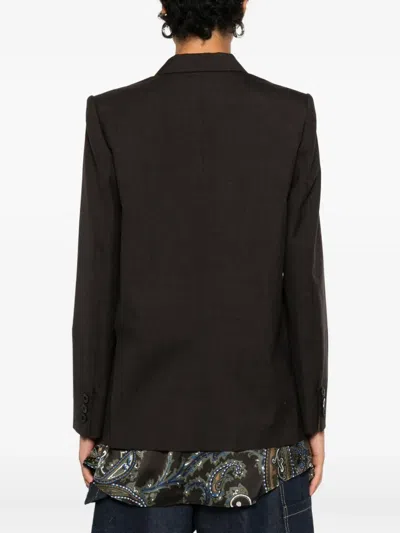 Sacai Double-breasted Paisley Blazer In Black