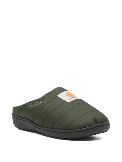 Carhartt X Subu Slipper Mit Logo-motiv In Green