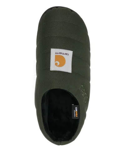 Carhartt X Subu Slipper Mit Logo-motiv In Green