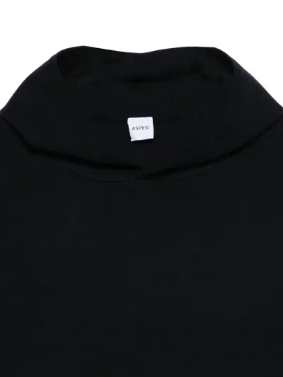 Aspesi Fine-knit Hoodie In Blue