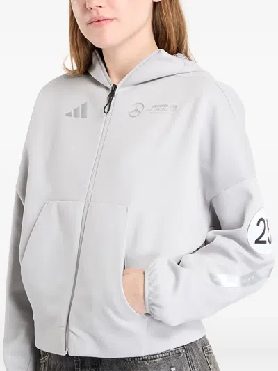 Adidas Originals Mercedes Amg Petronas Formula One Team Zip-up Hoodie In White