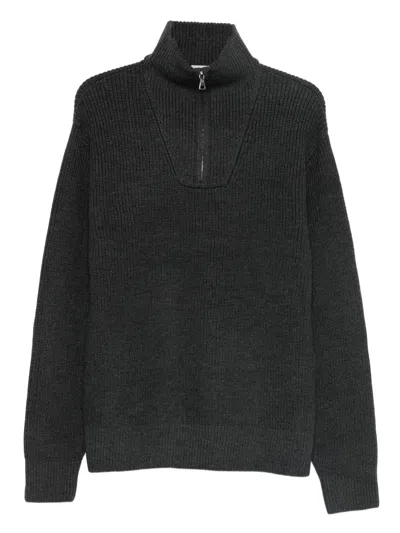 Officine Generale Pullover Mit Reissverschluss In Gray