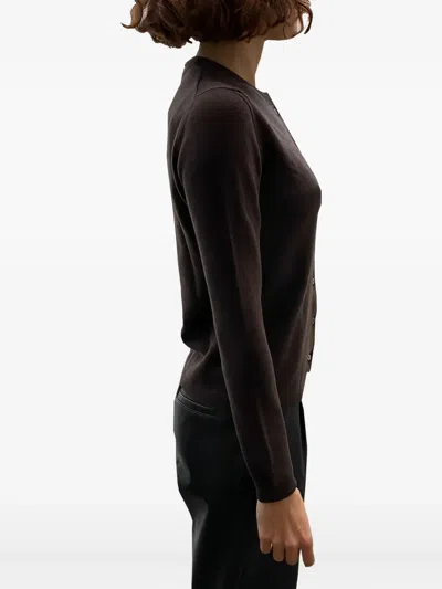 La Rose Essential Cashmere Cardigan In Brown