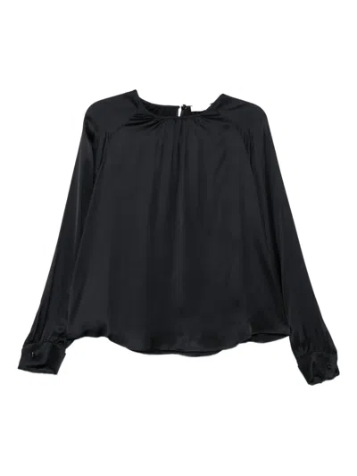 Pt Torino Long-sleeve Blouse In Black