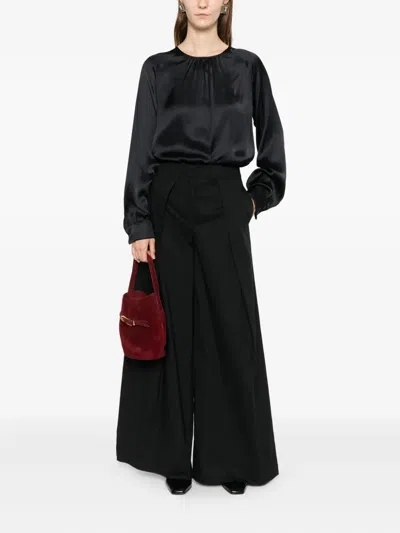 Pt Torino Long-sleeve Blouse In Black
