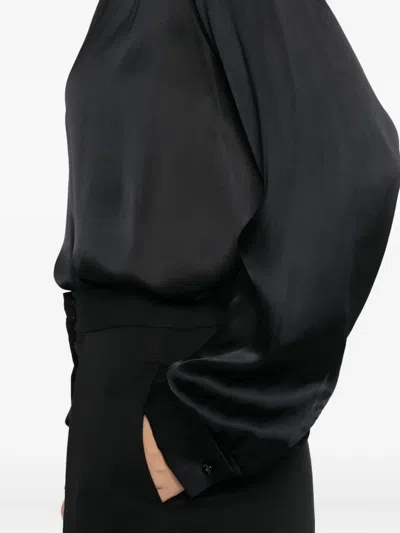 Pt Torino Long-sleeve Blouse In Black