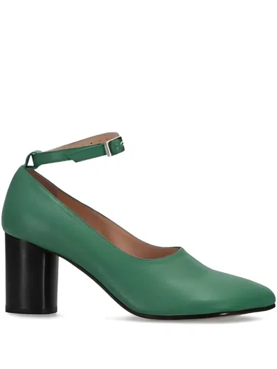 Niccolò Pasqualetti Obliqua 70 Leather Pumps In Green
