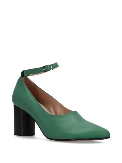 Niccolò Pasqualetti Obliqua 70 Leather Pumps In Green