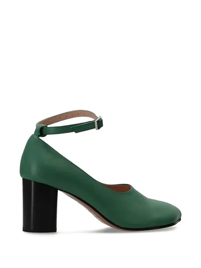 Niccolò Pasqualetti Obliqua 70 Leather Pumps In Green