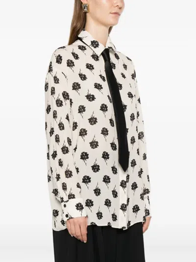 Pt Torino Floral-detail Shirt In Brown