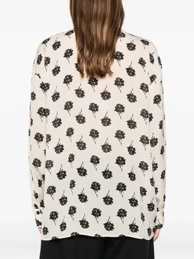 Pt Torino Floral-detail Shirt In Brown