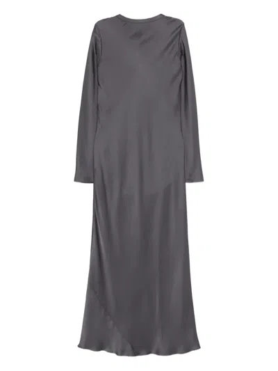 Aspesi Kleid Aus Satin In Gray