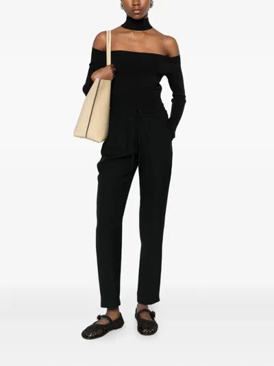 Aspesi Drawstring-waist Trousers In Black
