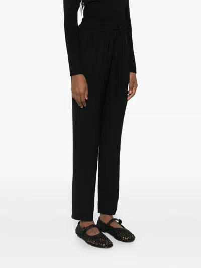 Aspesi Drawstring-waist Trousers In Black