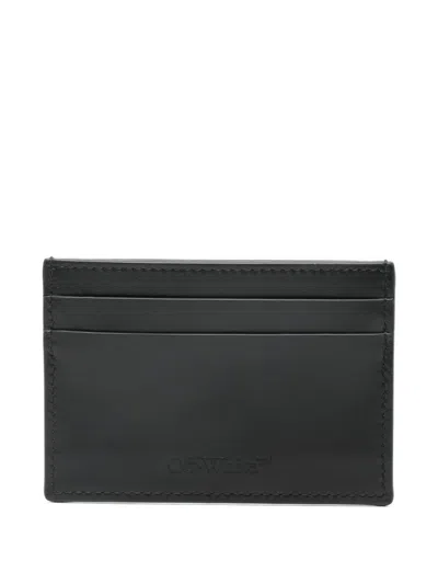 Off-white Diagonal Spray Stripe Cardholder In Black