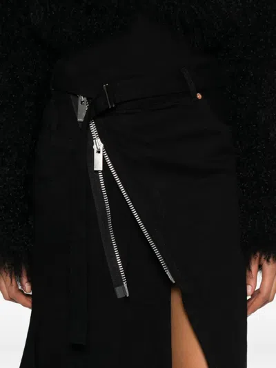Sacai Zip-detail Skirt In Black