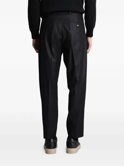 Greyed Pleated Trousers In Black