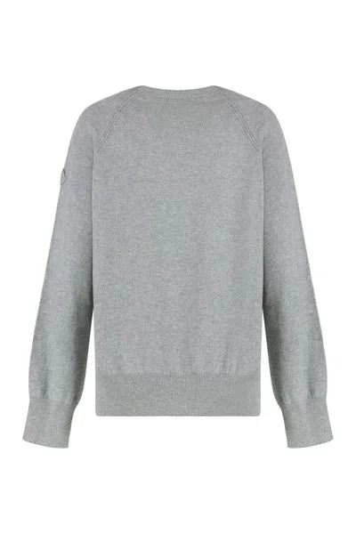 Moncler Relaxed Fit Cashmere Sweater In Gray