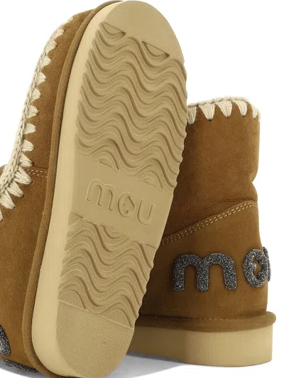 Mou Beige Suede Ankle Boots In Brown