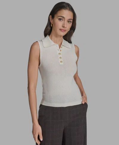 Bcbg Women's Cotton Collared Sleeveless Knit Top In Multi