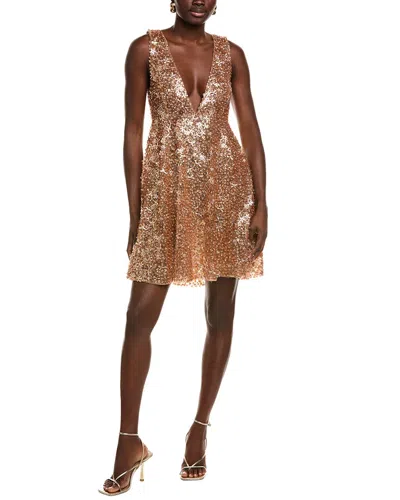 Michael Kors Collection Beaded Babydoll Dress In Pink