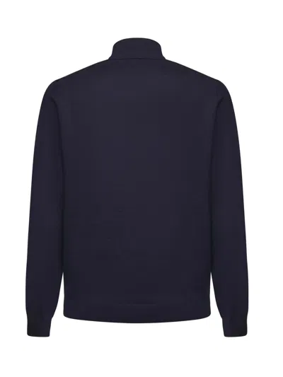 Sun 68 Cotton And Wool Turtleneck Sweater In Blue