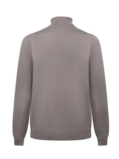 Sun 68 Cotton And Wool Turtleneck Sweater In Gray