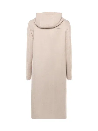 Fay Double Front Wool Jersey Coat In Neutral