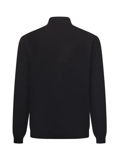 Sun 68 Cotton And Wool Turtleneck Sweater In Black