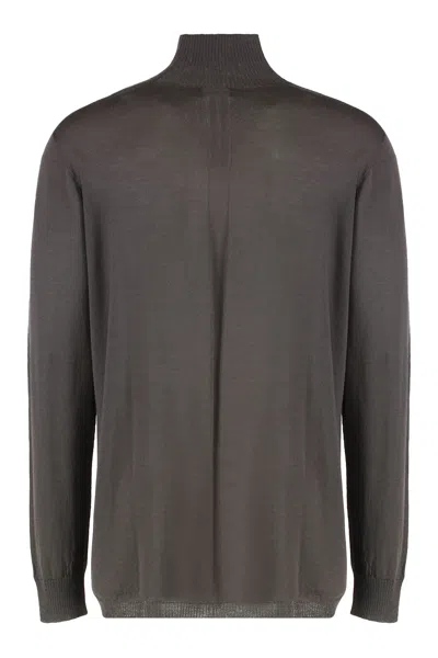 Rick Owens Sweater With Turtleneck In Cotton In Gray