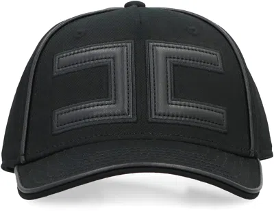 Elisabetta Franchi Baseball Cap In Gabardine In Black