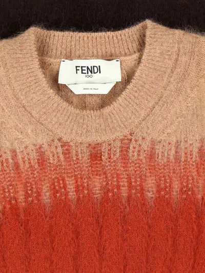 Fendi Gradient Mohair And Wool Fitted Jumper Clothing In Multi